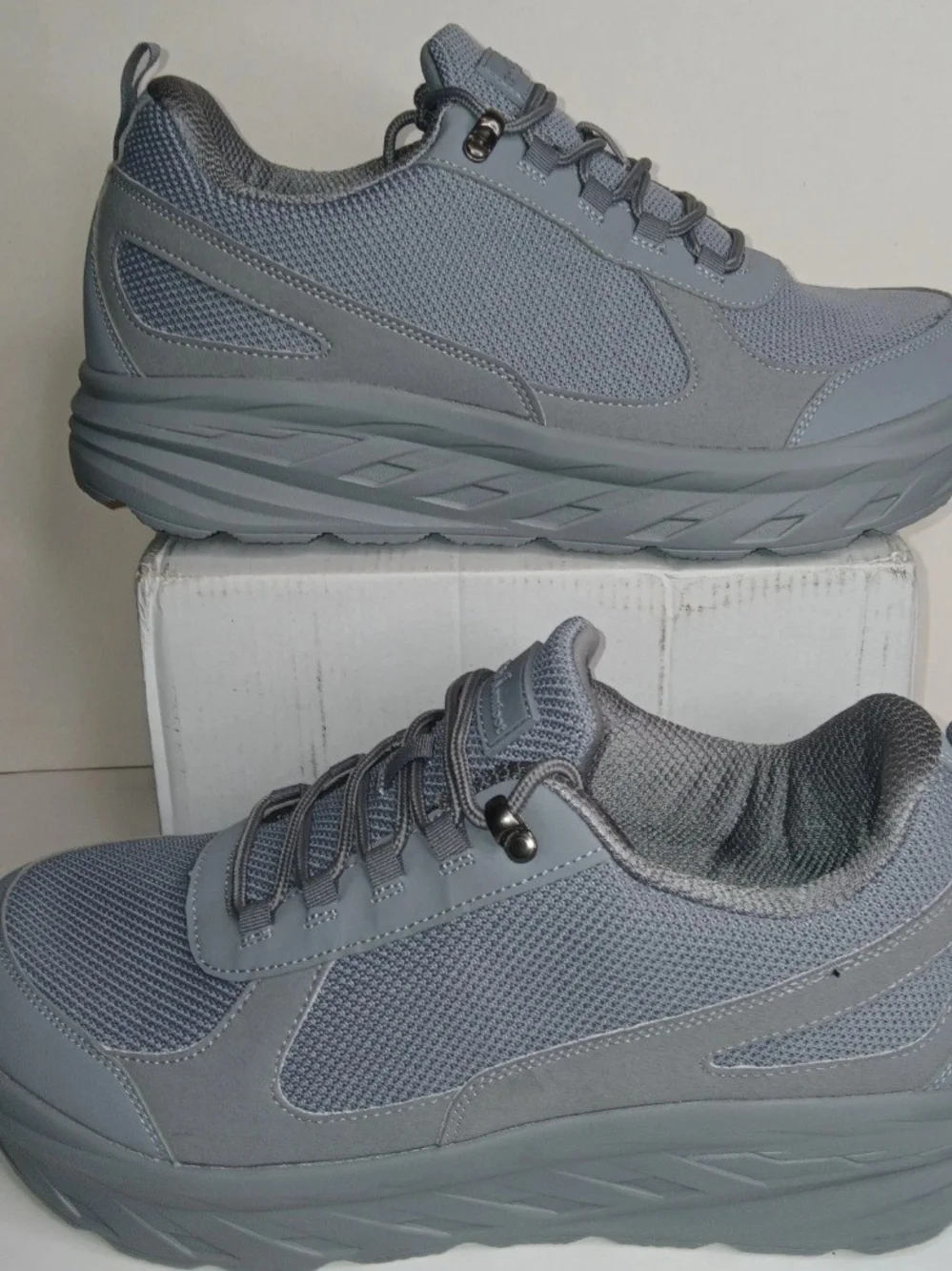 OrthoComfoot Men's 12W Grey Athletic Walking Shoes Cushion Orthopedic OFTN01B
